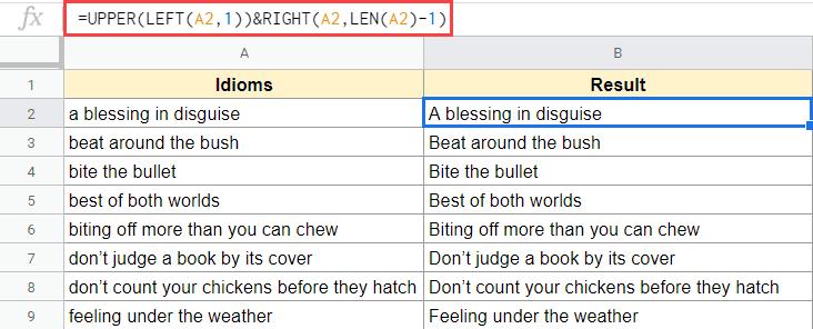 Hướng dẫn cách viết hoa các chữ cái đầu tiên trong Google Sheets